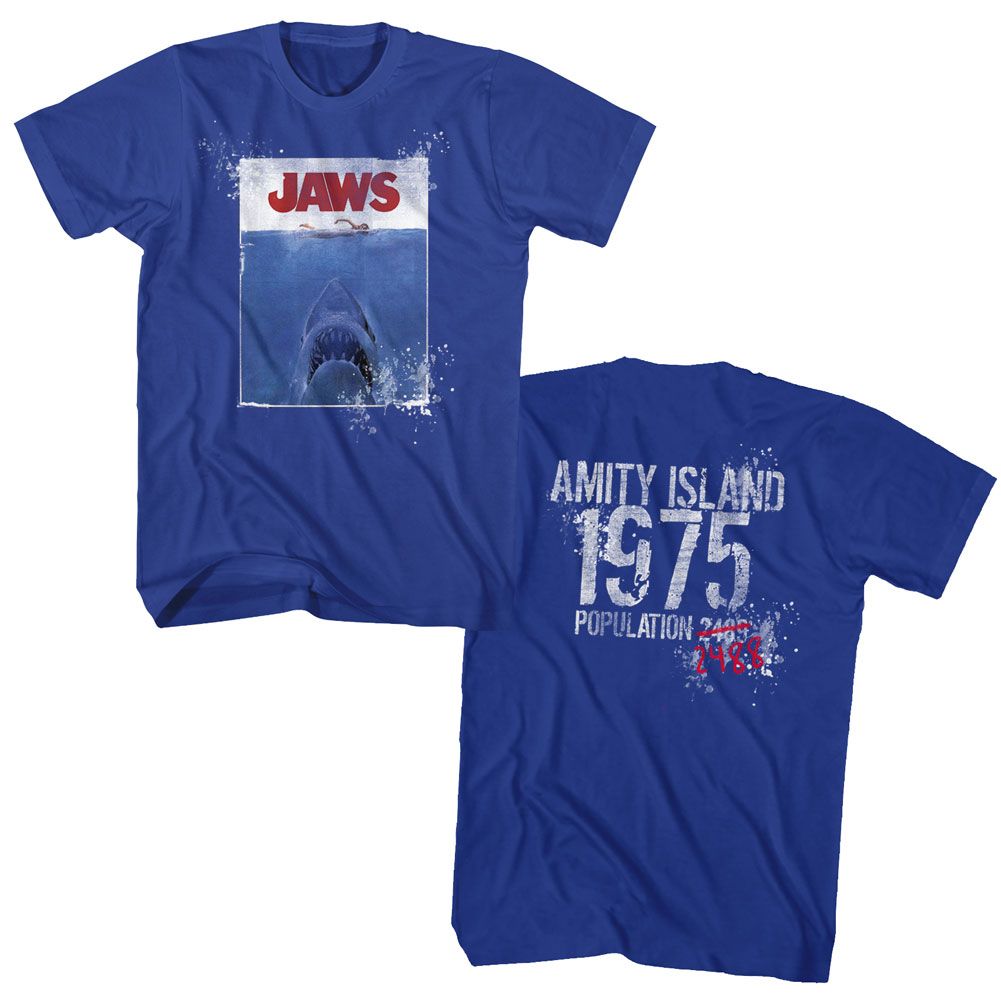 JAWS-1975-ROYAL ADULT S/S TSHIRT