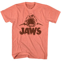 Thumbnail for JAWS-NEON JAWS-RETRO CORAL HEATHER ADULT S/S TSHIRT