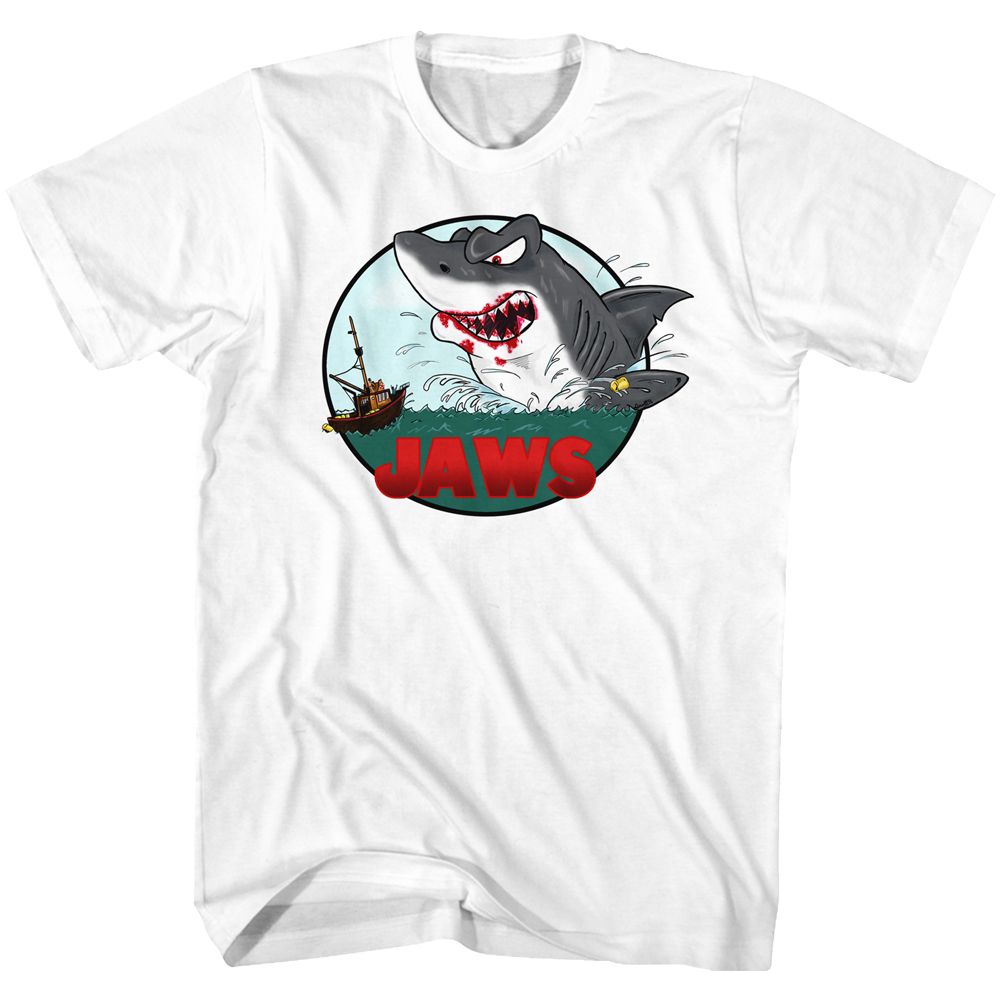 JAWS-GRRRR-WHITE ADULT S/S TSHIRT