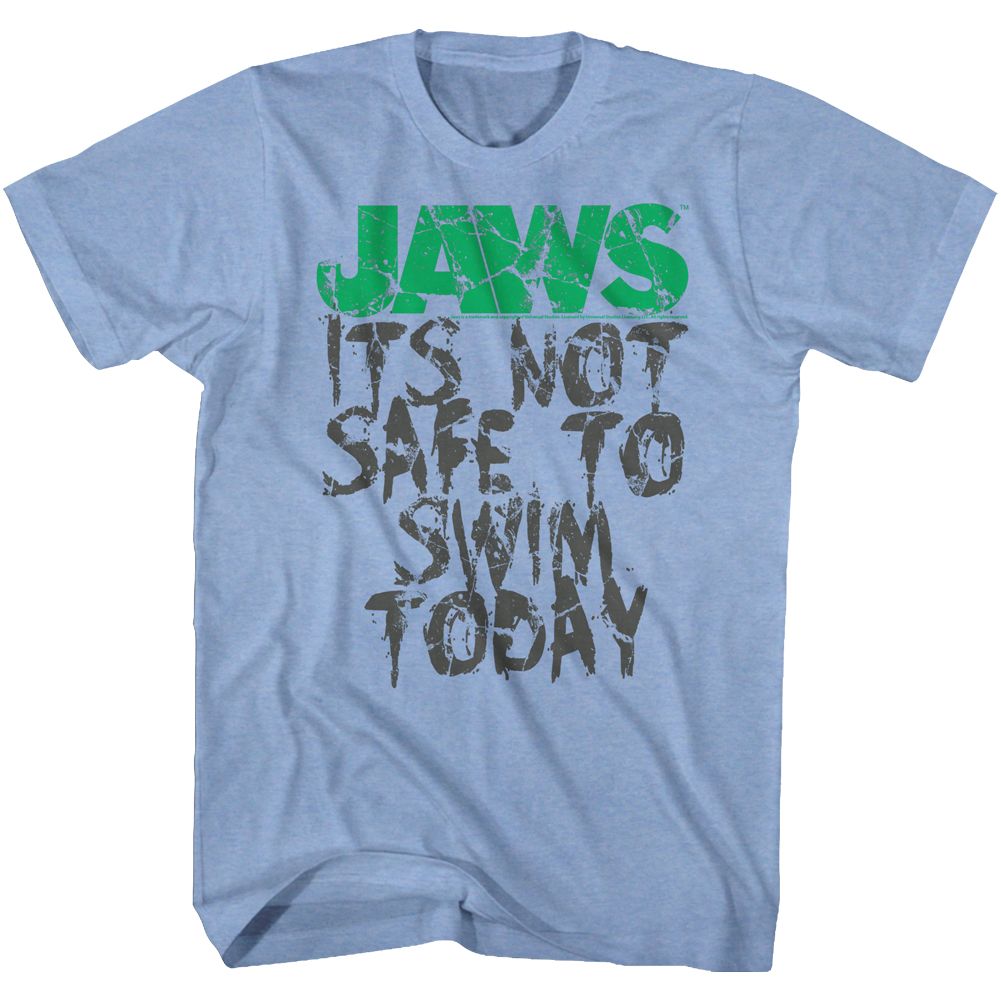 JAWS-JAWS NOT SAFE-LIGHT BLUE HEATHER ADULT S/S TSHIRT