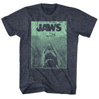 Thumbnail for JAWS-GREEN JAWS-NAVY HEATHER ADULT S/S TSHIRT