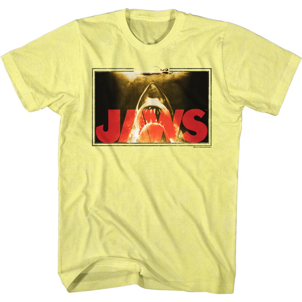 JAWS-SWIM LINES-YELLOW HEATHER ADULT S/S TSHIRT