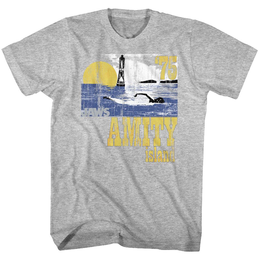 JAWS-GOIN SWIMMING-GRAY HEATHER ADULT S/S TSHIRT