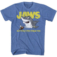 Thumbnail for JAWS-CARTOON JAWS-ROYAL HEATHER ADULT S/S TSHIRT