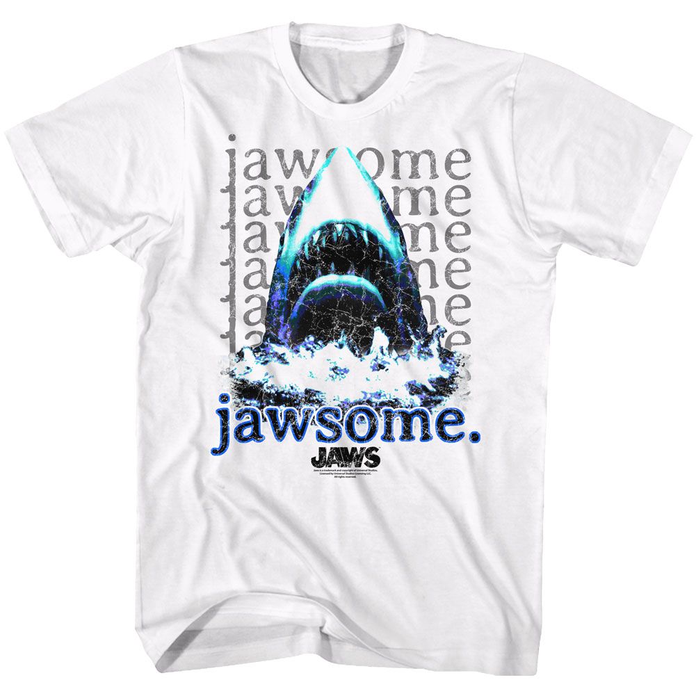 JAWS-JAWSOME REPEAT-WHITE ADULT S/S TSHIRT