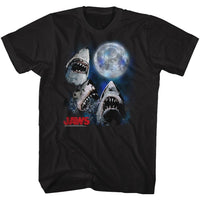Thumbnail for JAWS-THREE SHARK MOON-BLACK ADULT S/S TSHIRT