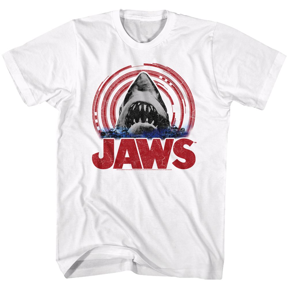 JAWS-JAWS SPIRAL-WHITE ADULT S/S TSHIRT