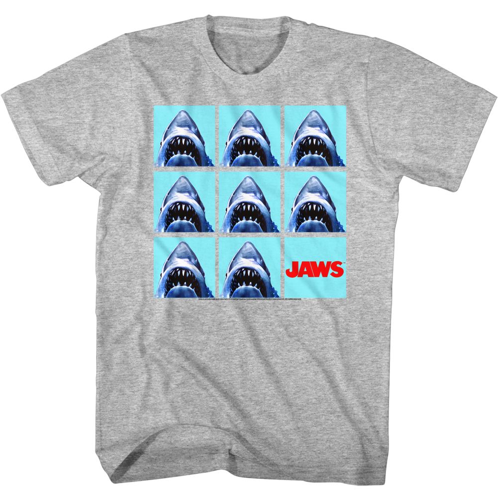 JAWS-UNDEFEATABLE-GRAY HEATHER ADULT S/S TSHIRT