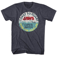 Thumbnail for JAWS-SWIM FOR YOUR LIFE-NAVY HEATHER ADULT S/S TSHIRT