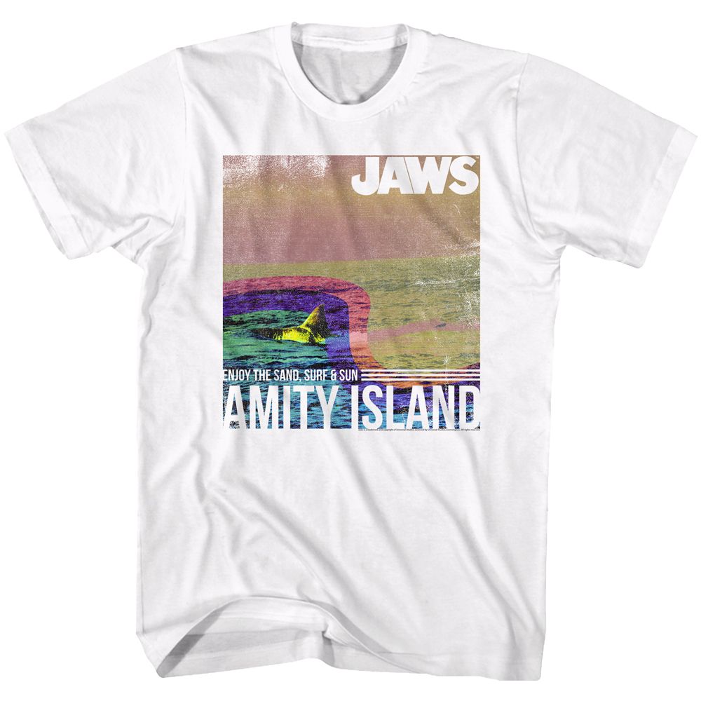 JAWS-AMITY ISLAND-WHITE ADULT S/S TSHIRT