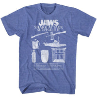 Thumbnail for JAWS-SURVIVAL KIT 2-ROYAL HEATHER ADULT S/S TSHIRT
