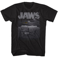Thumbnail for JAWS-SHARK BOAT-BLACK HEATHER ADULT S/S TSHIRT