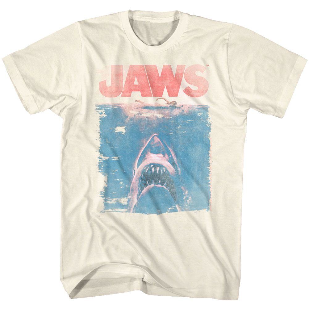 JAWS-FADE-NATURAL ADULT S/S TSHIRT