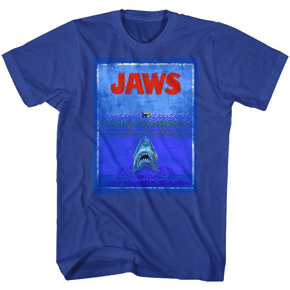 JAWS-8BIT TERROR-ROYAL ADULT S/S TSHIRT