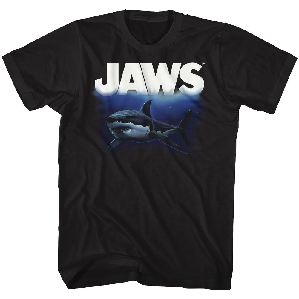 JAWS-DEEP BLUE SEA-BLACK ADULT S/S TSHIRT