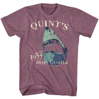Thumbnail for JAWS-QUINTS CHARTER-VINTAGE MAROON HEATHER ADULT S/S TSHIRT