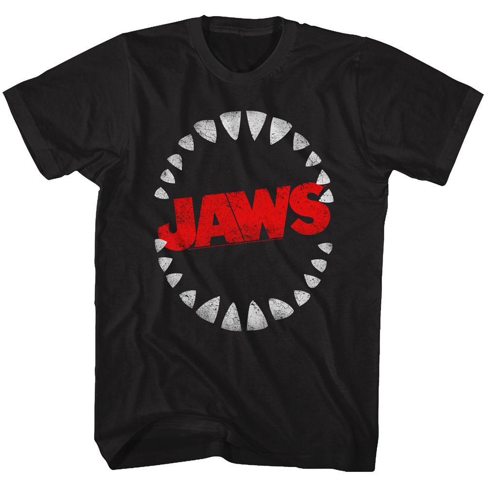 JAWS-TEETH-BLACK ADULT S/S TSHIRT