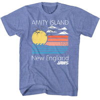 Thumbnail for JAWS-PASTELS-LIGHT BLUE HEATHER ADULT S/S TSHIRT
