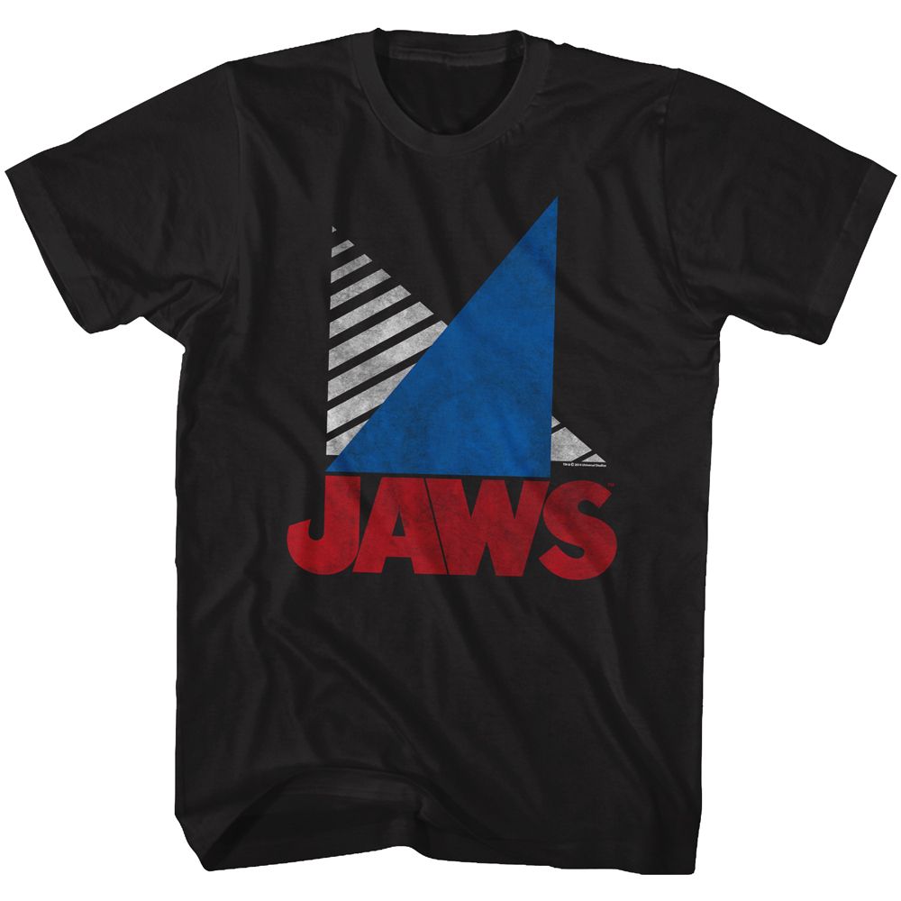 JAWS-TRI-BLACK ADULT S/S TSHIRT