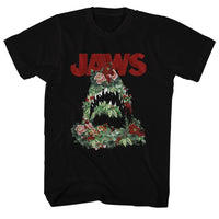 Thumbnail for JAWS-FLORAL SHARK-BLACK ADULT S/S TSHIRT