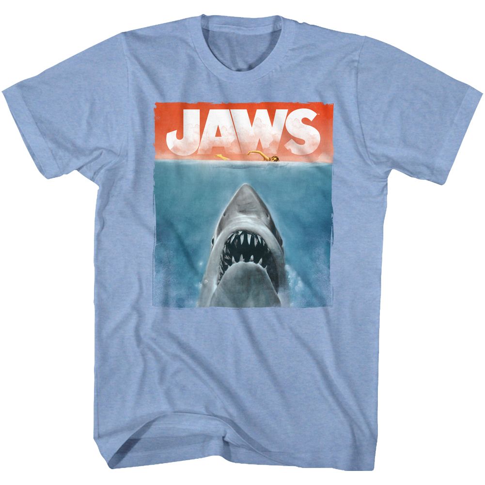 JAWS-COLORS-LIGHT BLUE HEATHER ADULT S/S TSHIRT