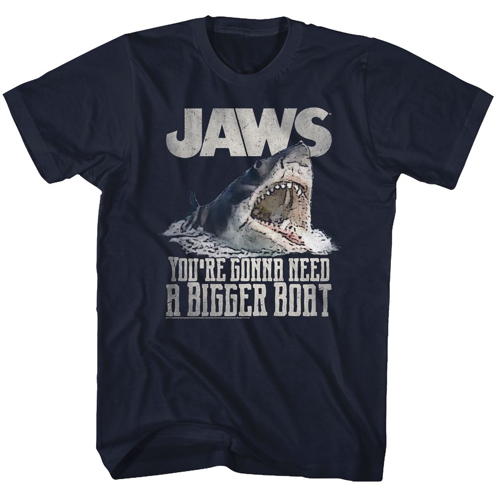JAWS-REAL BIG-NAVY ADULT S/S TSHIRT