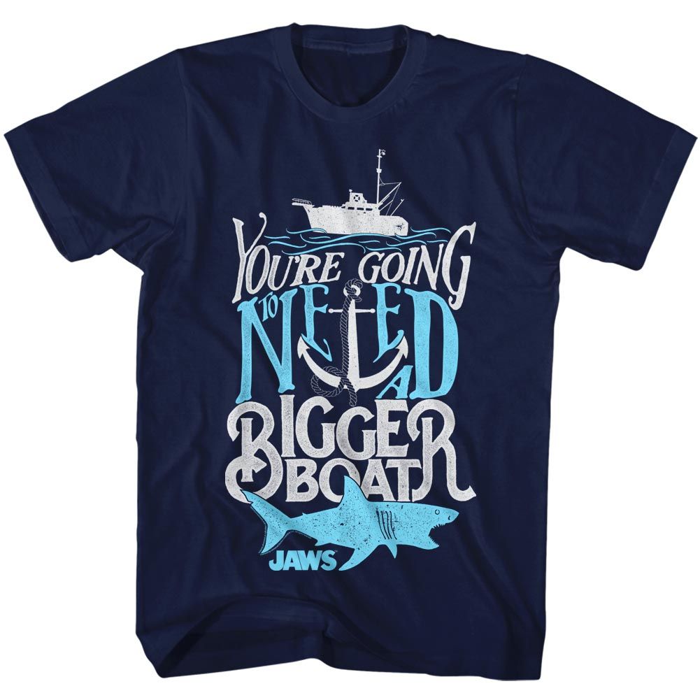 JAWS-TYPOGRAPHY-NAVY ADULT S/S TSHIRT