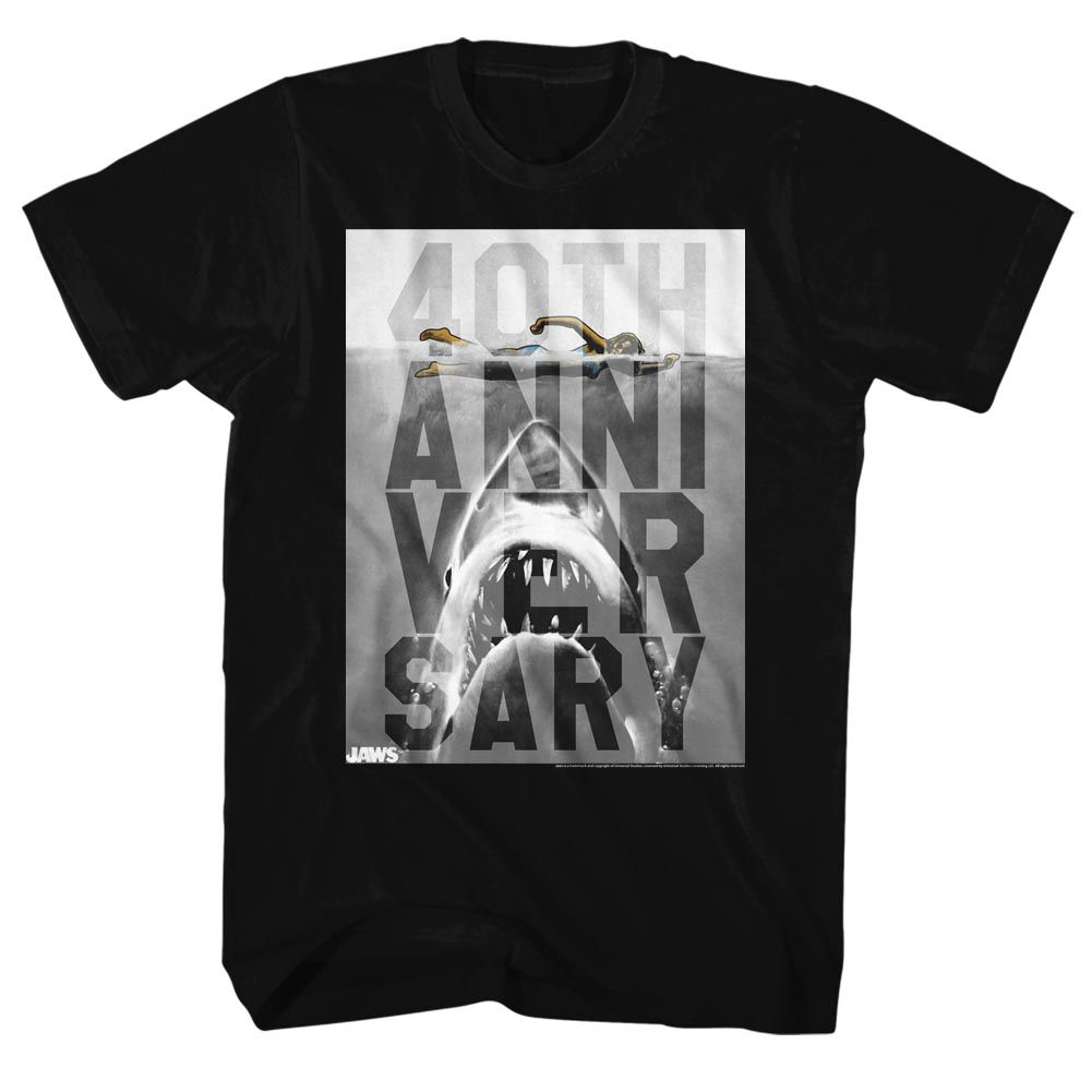 JAWS-40TH-BLACK ADULT S/S TSHIRT