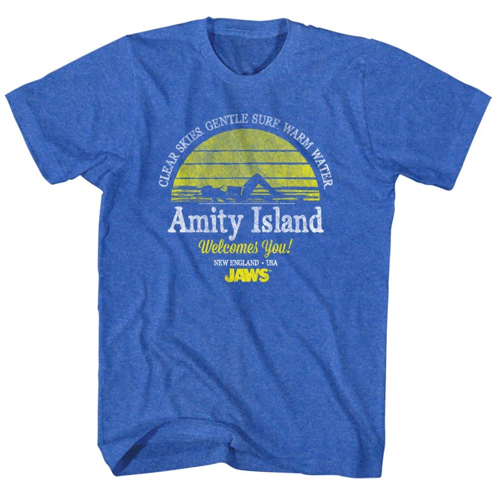 JAWS-CLEAR SKIES-ROYAL HEATHER ADULT S/S TSHIRT