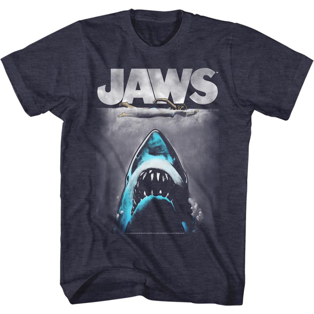 JAWS-LICHTENSTIEN2-NAVY HEATHER ADULT S/S TSHIRT