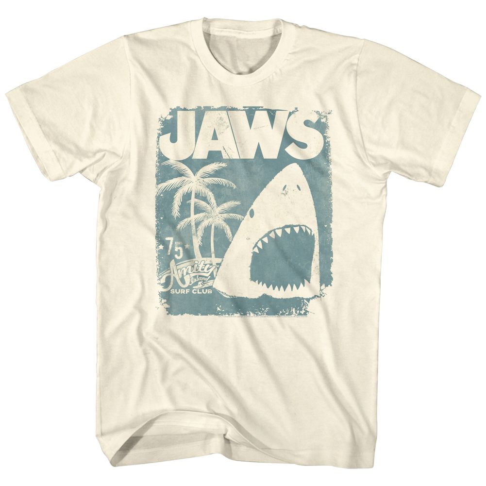 JAWS-SURF CLUB POSTER-NATURAL ADULT S/S TSHIRT