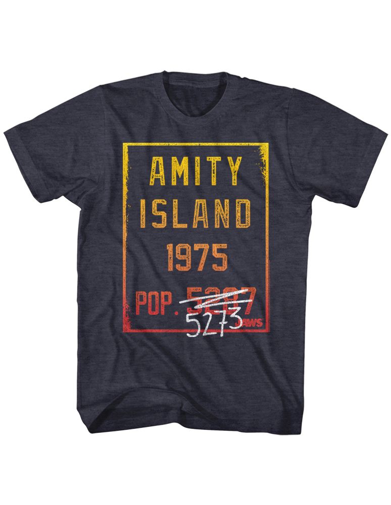 JAWS-COUNTDOWN-NAVY HEATHER ADULT S/S TSHIRT