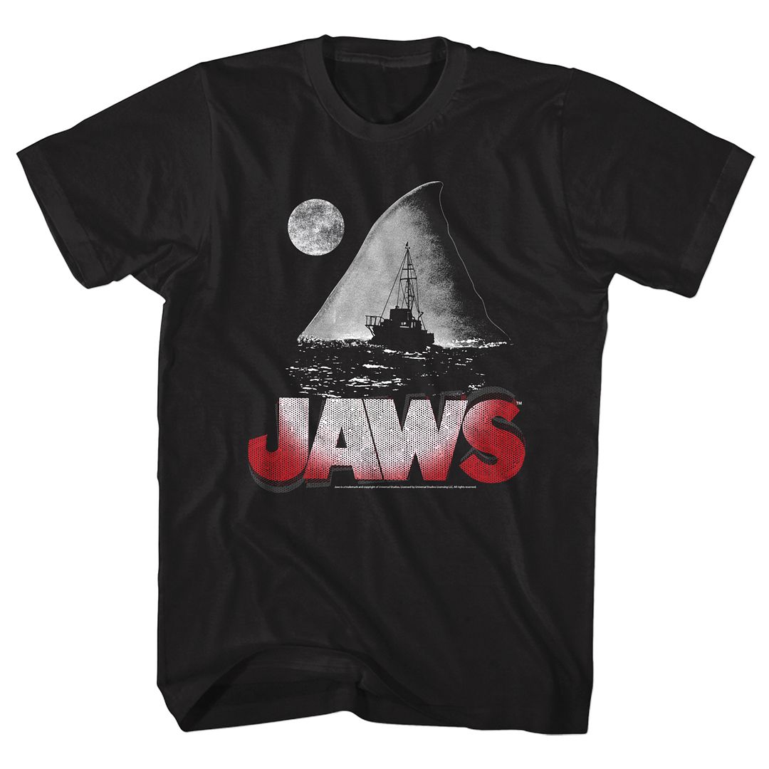 JAWS-JAWS NIGHT-BLACK ADULT S/S TSHIRT