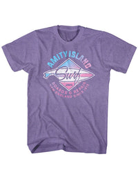 Thumbnail for JAWS-AMITY ISLAND SURF-PURPLE HEATHER ADULT S/S TSHIRT
