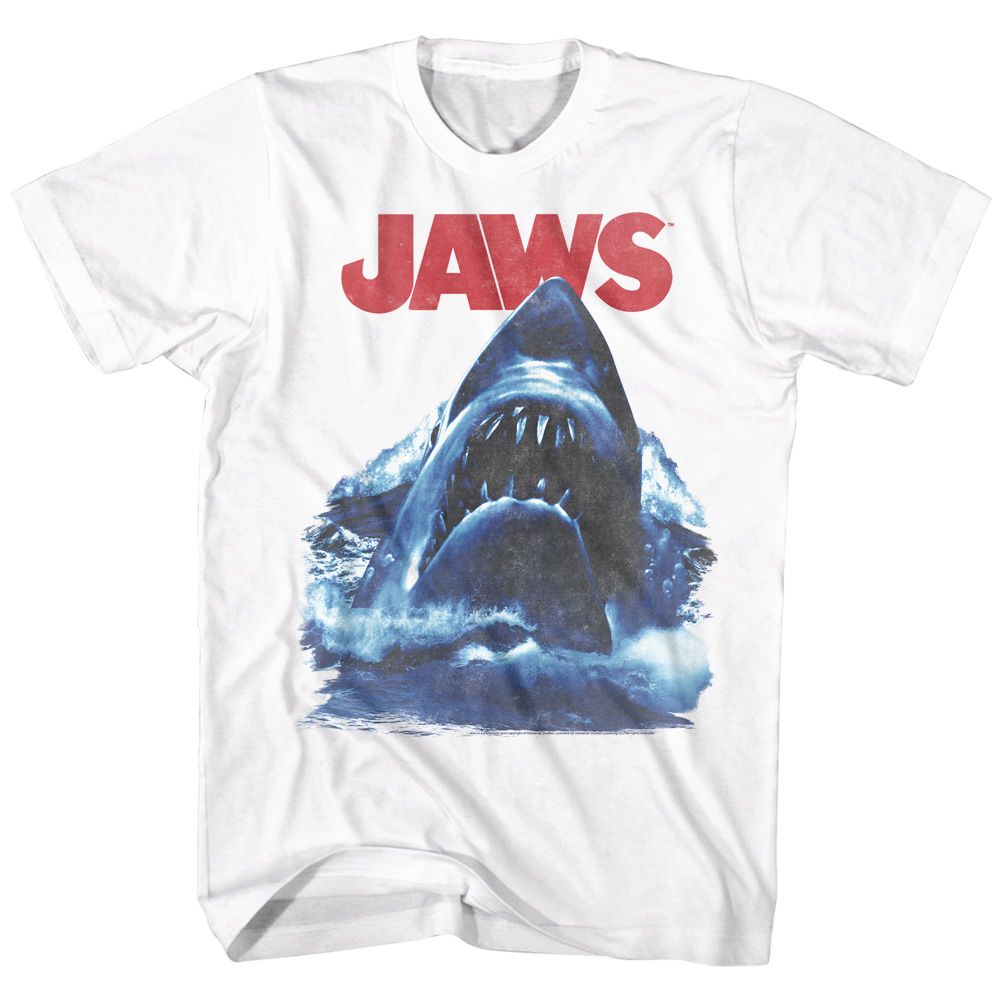 JAWS-BAD WAVES-WHITE ADULT S/S TSHIRT