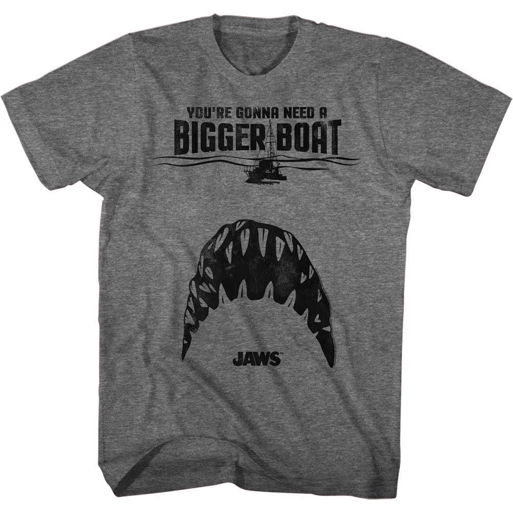 JAWS-TEETH-GRAPHITE HEATHER ADULT S/S TSHIRT