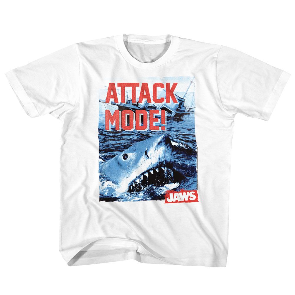 JAWS-ATTACK MODE-WHITE YOUTH S/S TSHIRT