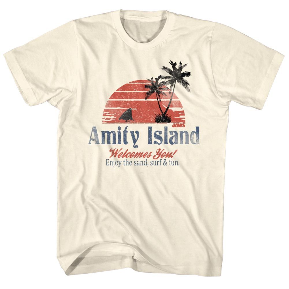 JAWS-AMITY ISLAND-NATURAL ADULT S/S TSHIRT
