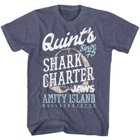 Thumbnail for JAWS-QUINTS-VINTAGE BLUE HEATHER ADULT S/S TSHIRT