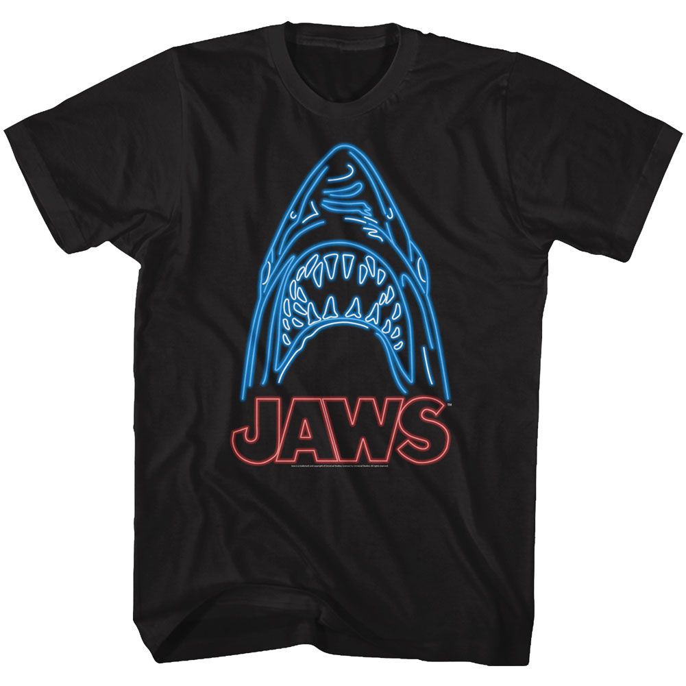 JAWS-NEON-BLACK ADULT S/S TSHIRT