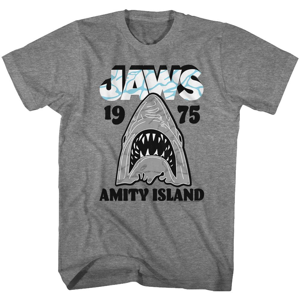 JAWS-GRAY WHITE-GRAPHITE HEATHER ADULT S/S TSHIRT