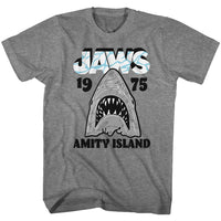 Thumbnail for JAWS-GRAY WHITE-GRAPHITE HEATHER ADULT S/S TSHIRT