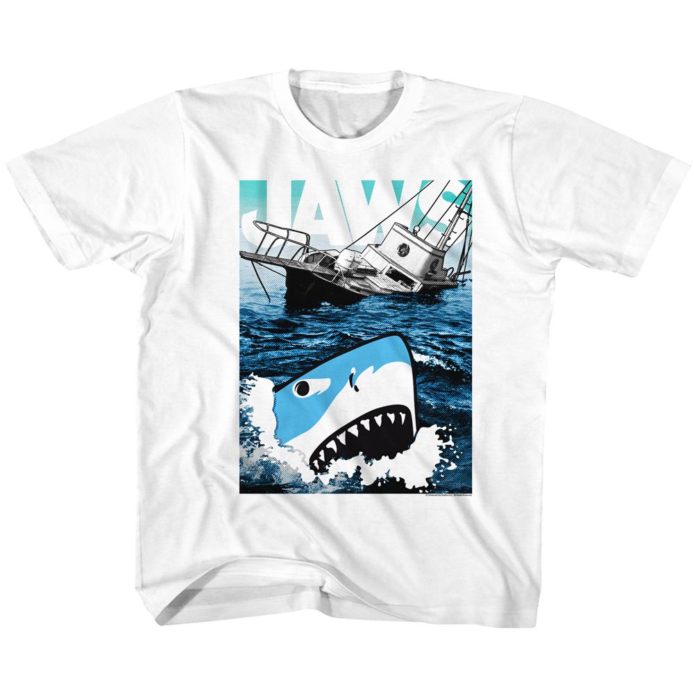 JAWS-CARTOON SHARKO-WHITE YOUTH S/S TSHIRT