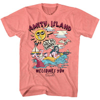 Thumbnail for JAWS-HELPSHARK-CORAL SILK HEATHER ADULT S/S TSHIRT