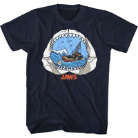 Thumbnail for JAWS-JAW VIEW-NAVY ADULT S/S TSHIRT