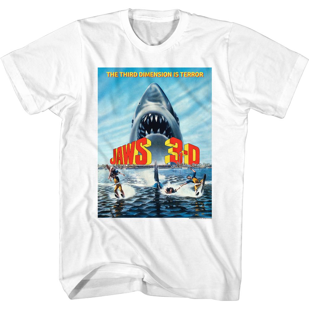 JAWS-SIMPLE POSTER1-WHITE ADULT S/S TSHIRT