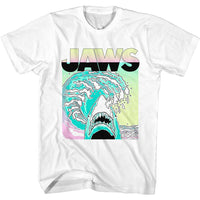 Thumbnail for JAWS-NEON WAVES-WHITE ADULT S/S TSHIRT