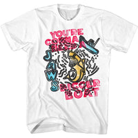 Thumbnail for JAWS-SKETCH BOAT-WHITE ADULT S/S TSHIRT