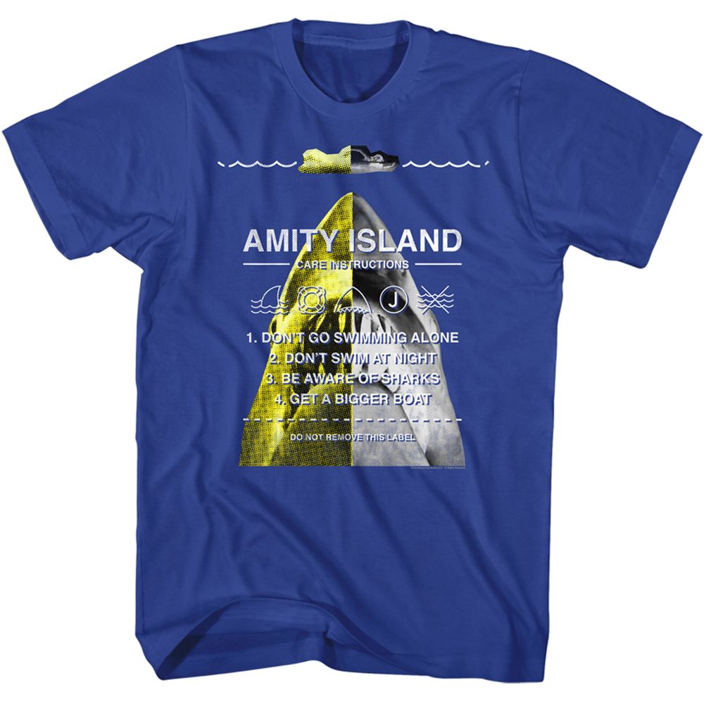 JAWS-INSTRUCTION COLLAGE-ROYAL ADULT S/S TSHIRT