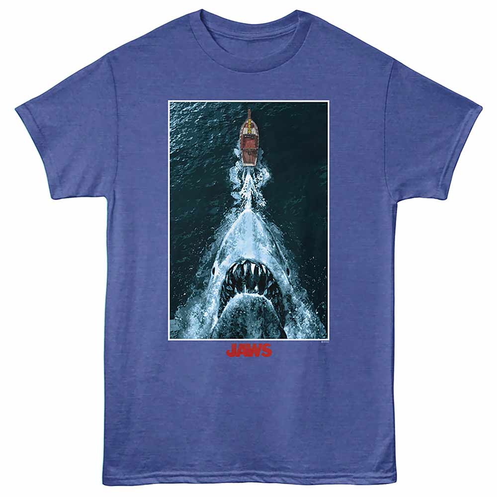 Jaws - Jaws Shark Chasing Boat Poster T-Shirt